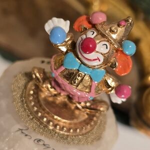 Ron Lee clown figurine VINTAGE 1993 signed 24Kt w/agate base L-347 'JUGGLES'